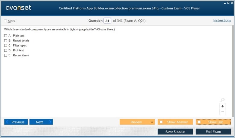 Certified Platform App Builder Premium VCE Screenshot #4